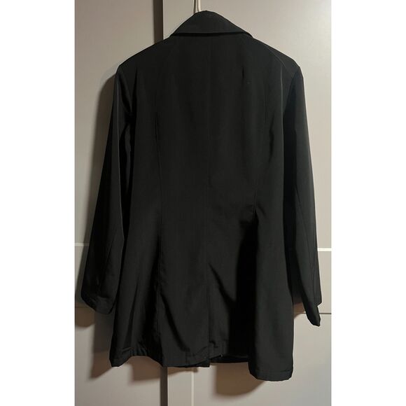 Braetan Women Zip Knee Length Trench Coat Black Large Career Office Minimalist - Picture 2 of 8